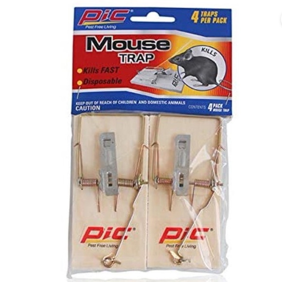 Pic Mousetraps Wood Traps Easy and Disposable Pack of 4 Wood Traps - Picture 2 of 6